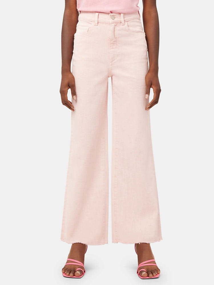 Dl1961 Hepburn Wide Leg Jeans Pink Peony