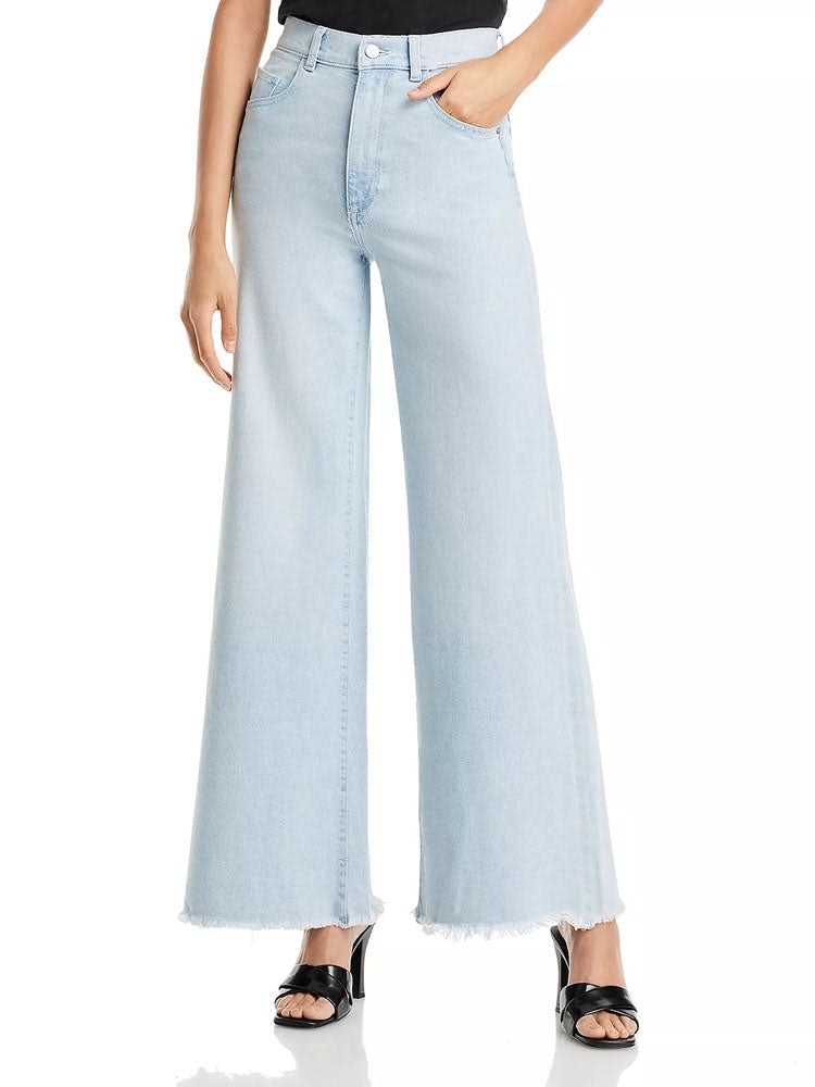 Dl1961 Hepburn Poolside Wide Leg Jeans In Blue