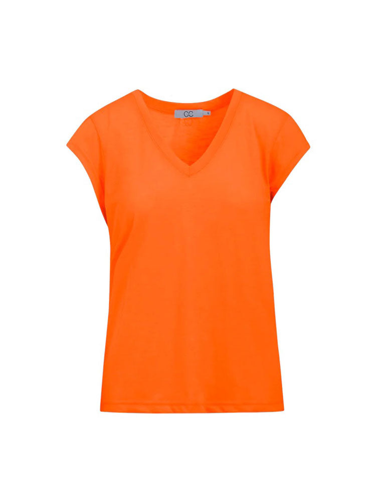Cc Heart - V-neck T-shirt Orange - Uk 12