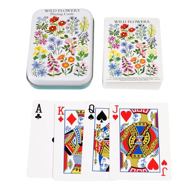 Playing Cards In A Tin - Wild Flowers by Rex London