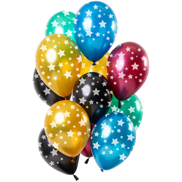 Folat - Balloons Stars Multi Colors Metallic 33cm - 12 Pieces