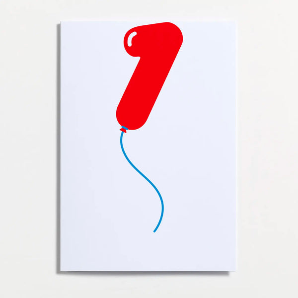 Crispin Finn - Balloon Numbers Greetings Card - No.1
