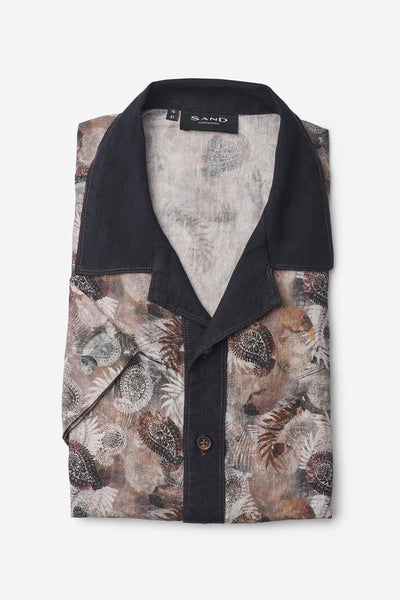 Sand Copenhagen - Leaf Pattern Shirt Brown - 17