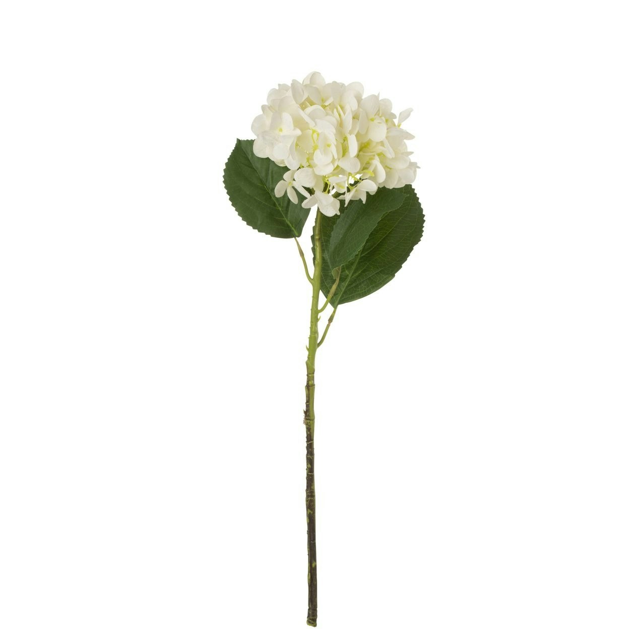 White Fabric Hydrangea Faux Stem by J-Line
