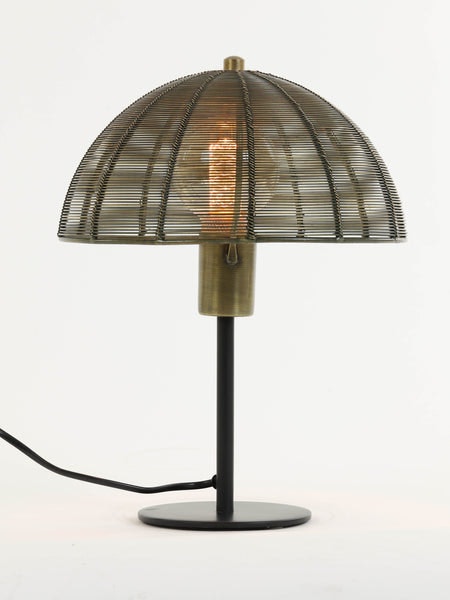Klobu Antique Bronze & Matte Black Table Lamp by Light & Living