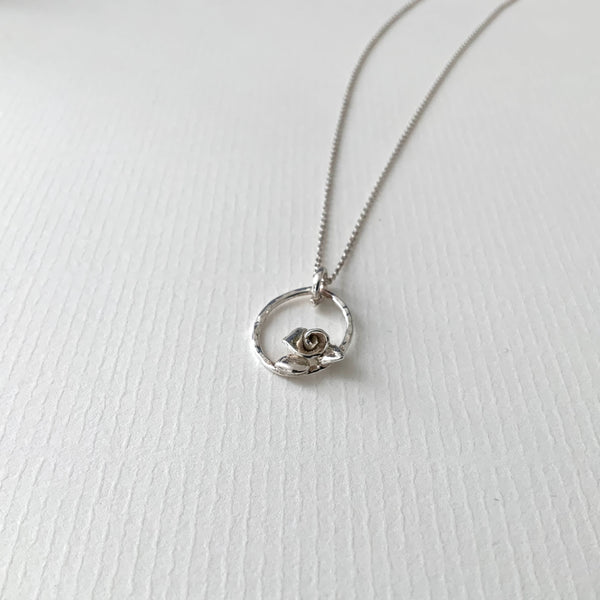 Nikki Stark Jewellery - Necklace Silver Rose On Hoop