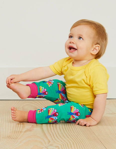 Toby Tiger - Organic Yellow Basic Short Sleeved Baby Bodysuit - 3-6m / 68cm