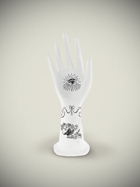 Tartan And Zebra - Figura Mano Decorativa 'Tattoos B&W'