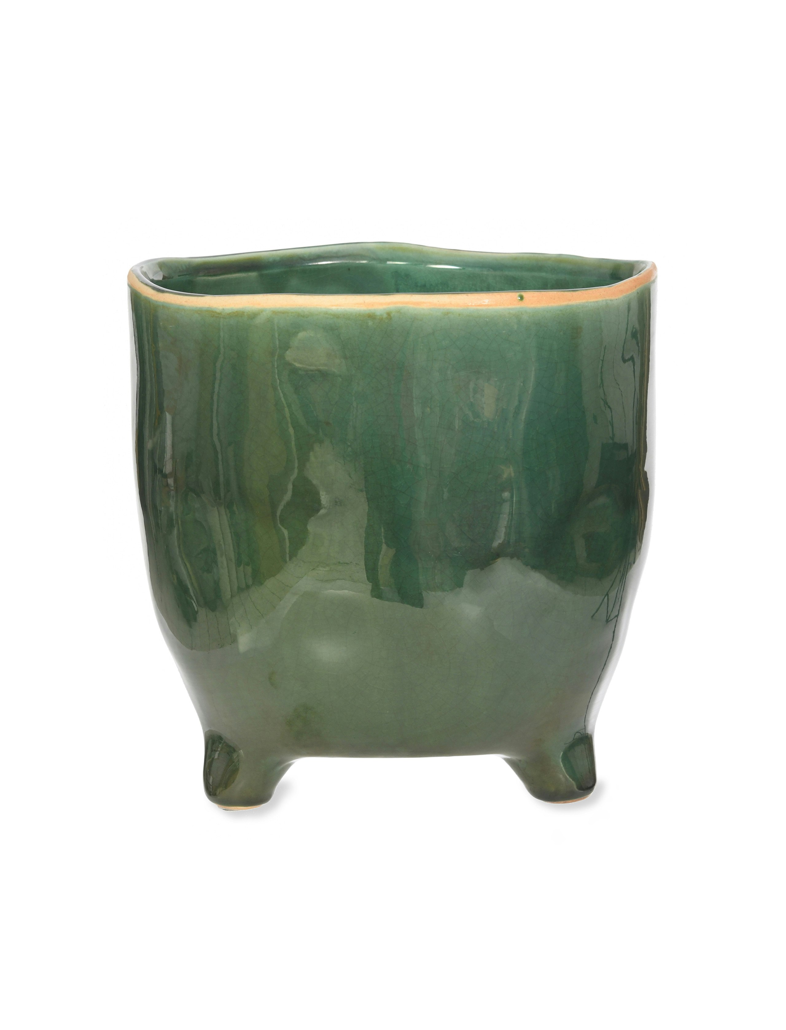 20cm Forest Green Positano Pot by Garden Trading