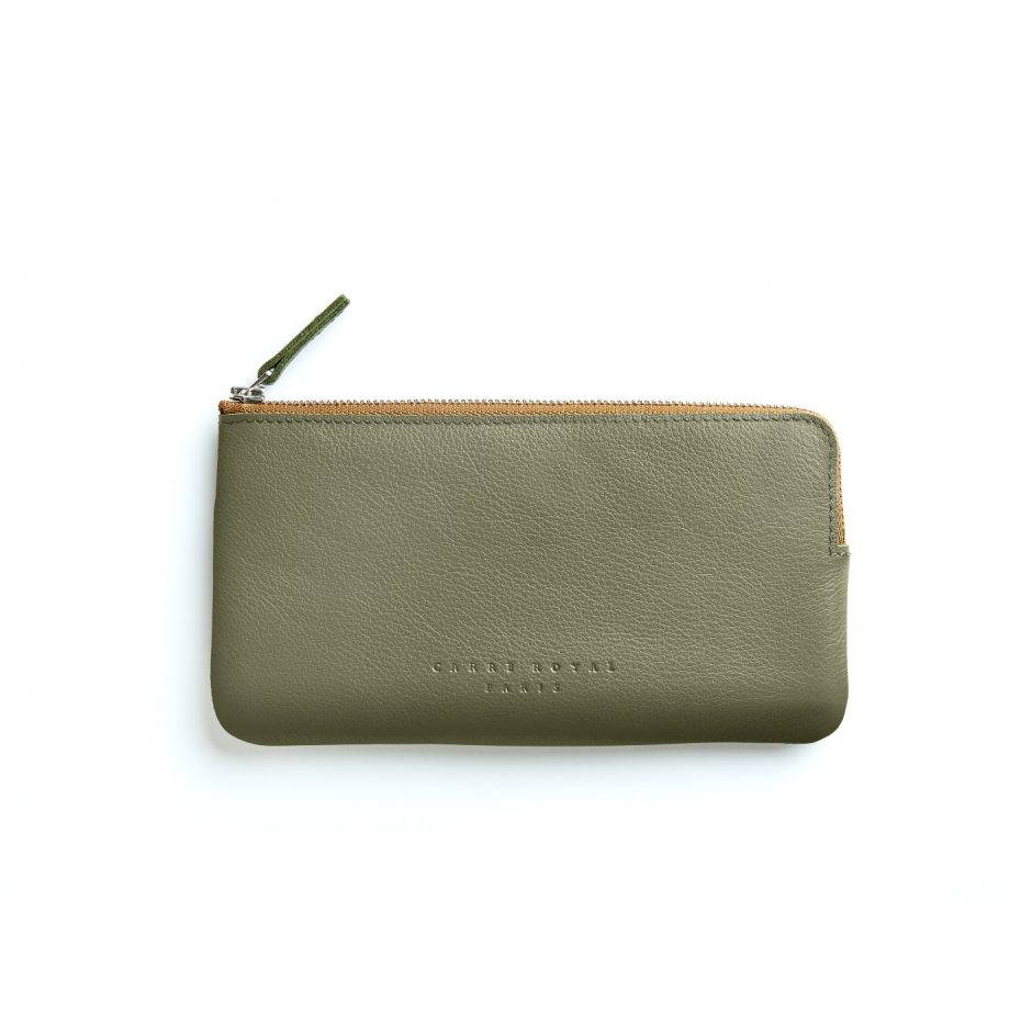 Carre Royal - Leather Khaki Pouch - Khaki - Leather |