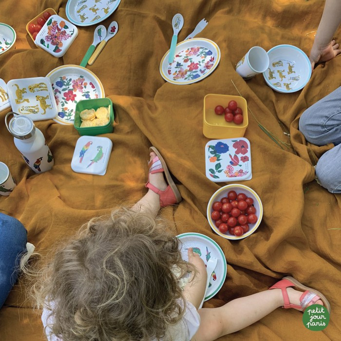 Petit Jour - Melamine Food Set - Parrots - Petit Jour Paris