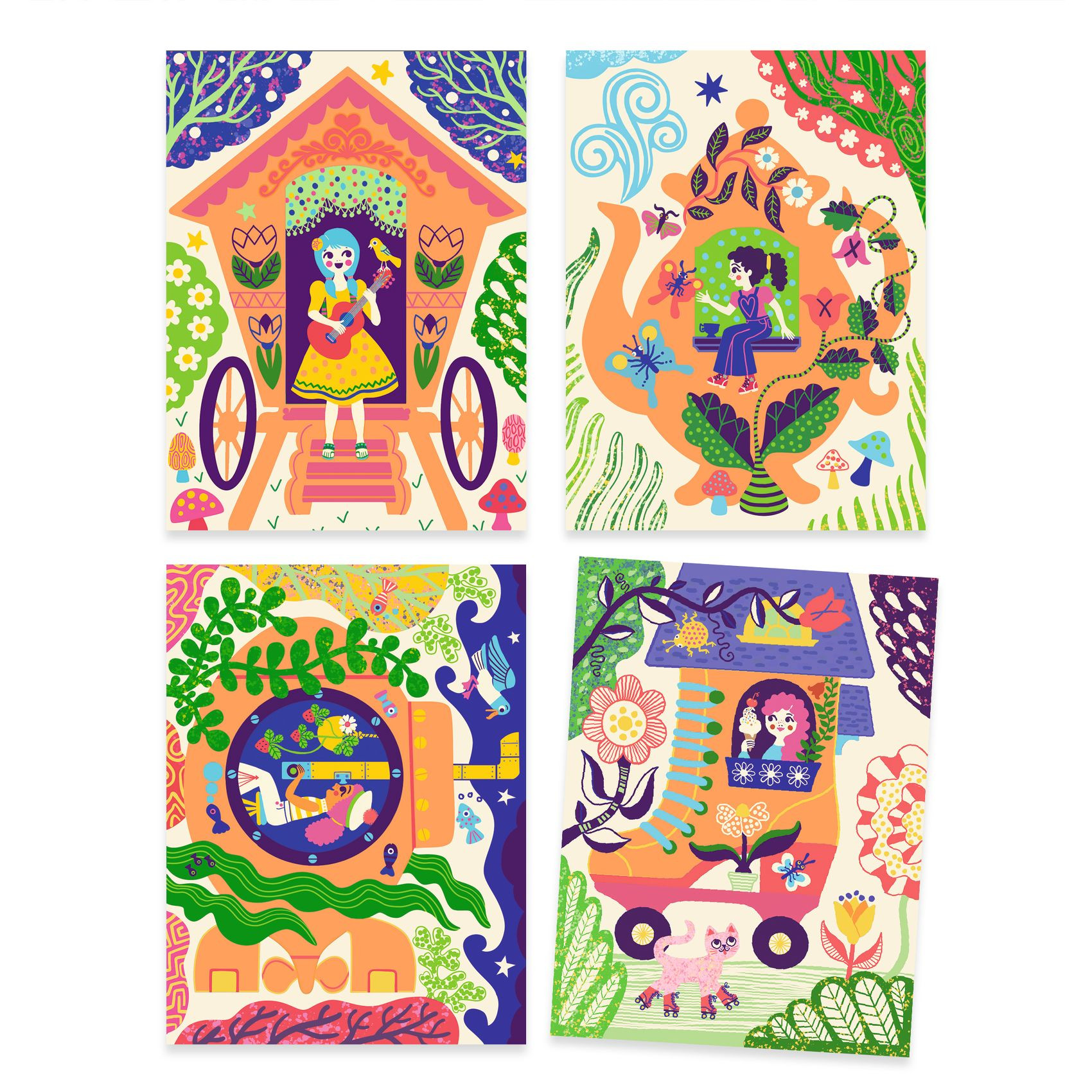 Djeco - Scratch Cards - Strange Houses