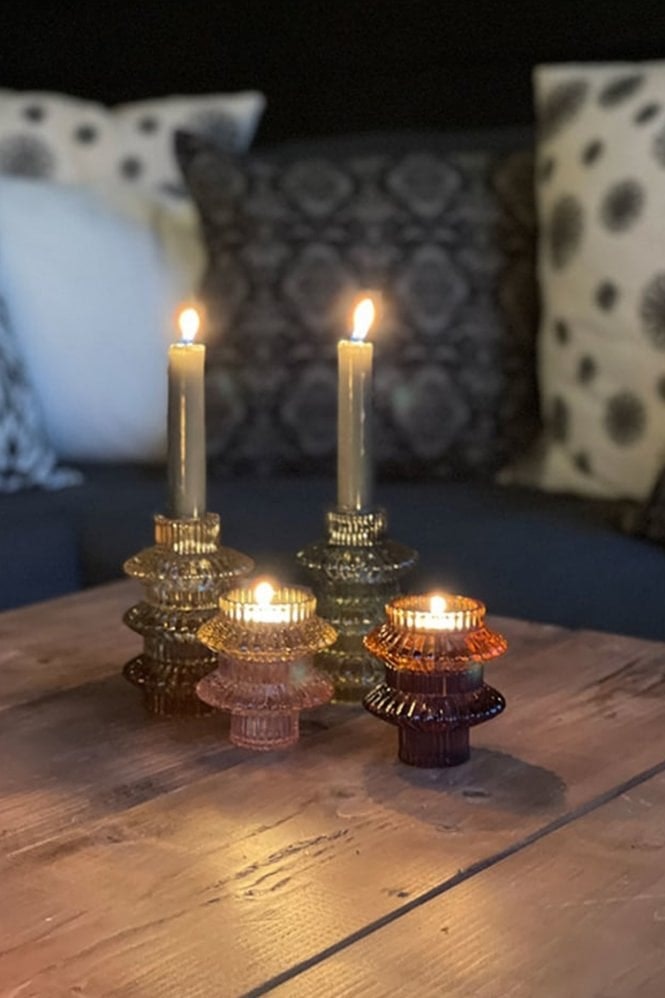 Creme Short Candleholder by Vanilla Fly