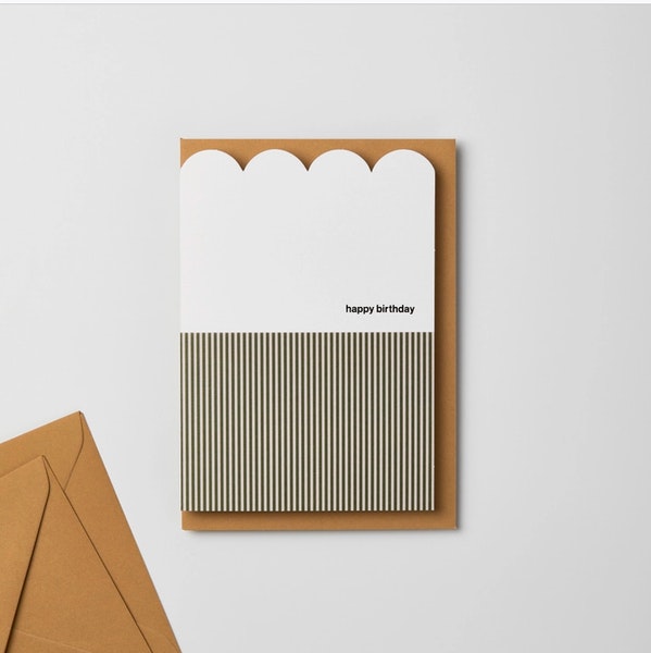 Happy Birthday Scallop Greeting Card by Kinshipped