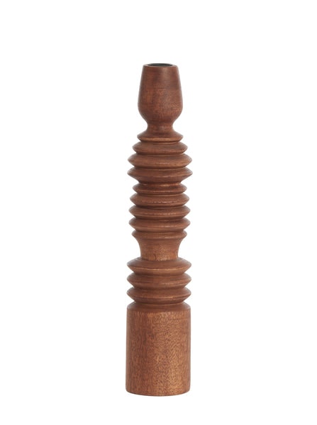Afife Sculptural Wooden Candle Holder - Medium by Light & Living