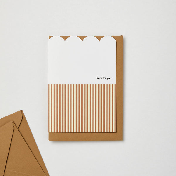Kinshipped - - Scallop 'Here For You' Greeting Card