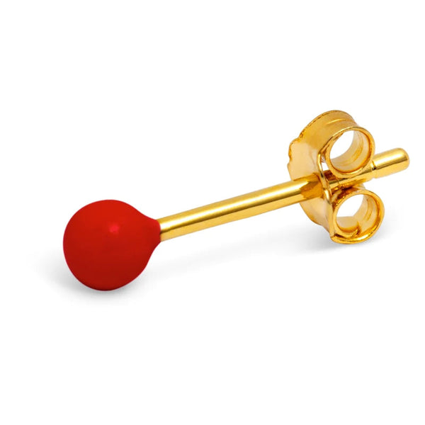 Lul - Orecchino U Copenhagen Gold Plated 925 U1164 Color Ball Passion Red