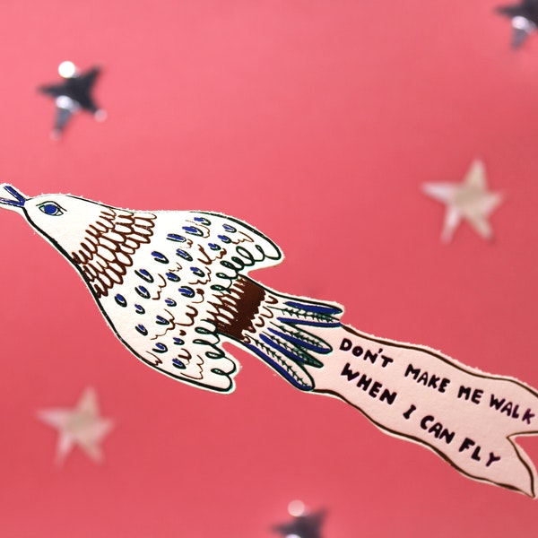 Free As A Bird Bookmark: Blue & Green by Ark Colour Design