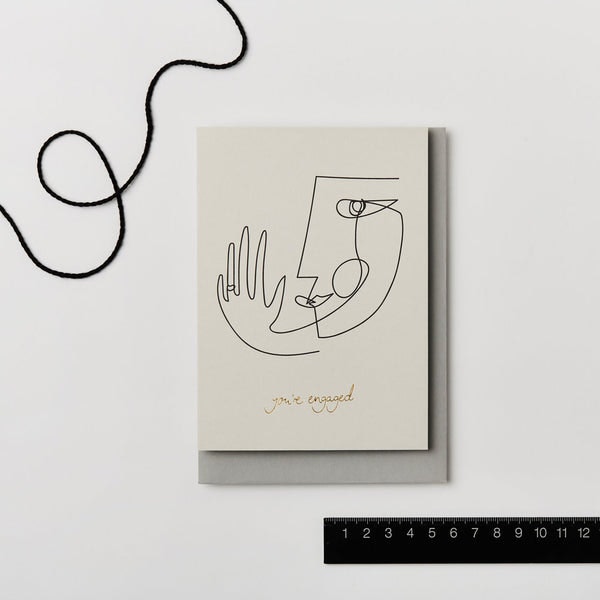 You’re Engaged Line Drawing Card by Kinshipped