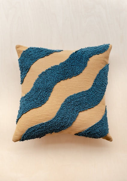 Textured Wave Cushion Cover - Stone by Tartan Blanket co