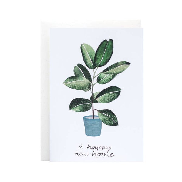 A Happy New Home Plant Card by The Hidden Pearl Studio