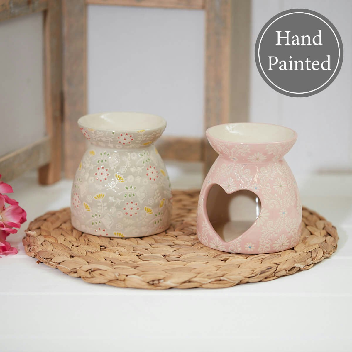 Pastel Ditsy Floral Oil Burner by Richard Lang & Son