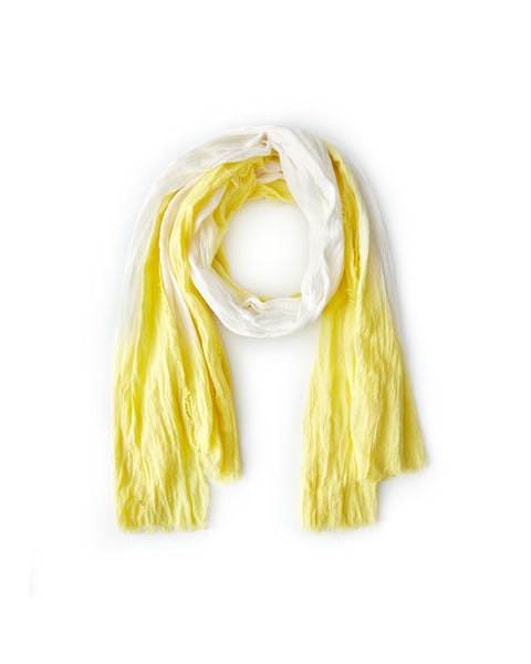 Yerse Jazmino Dip Dyed Lemon Scarf In Yellow