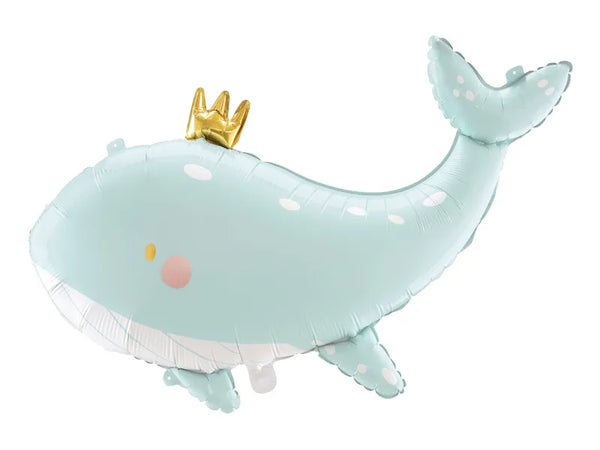 Partydeco - Foil Balloon Whale, 93x60 Cm, Sky-blue
