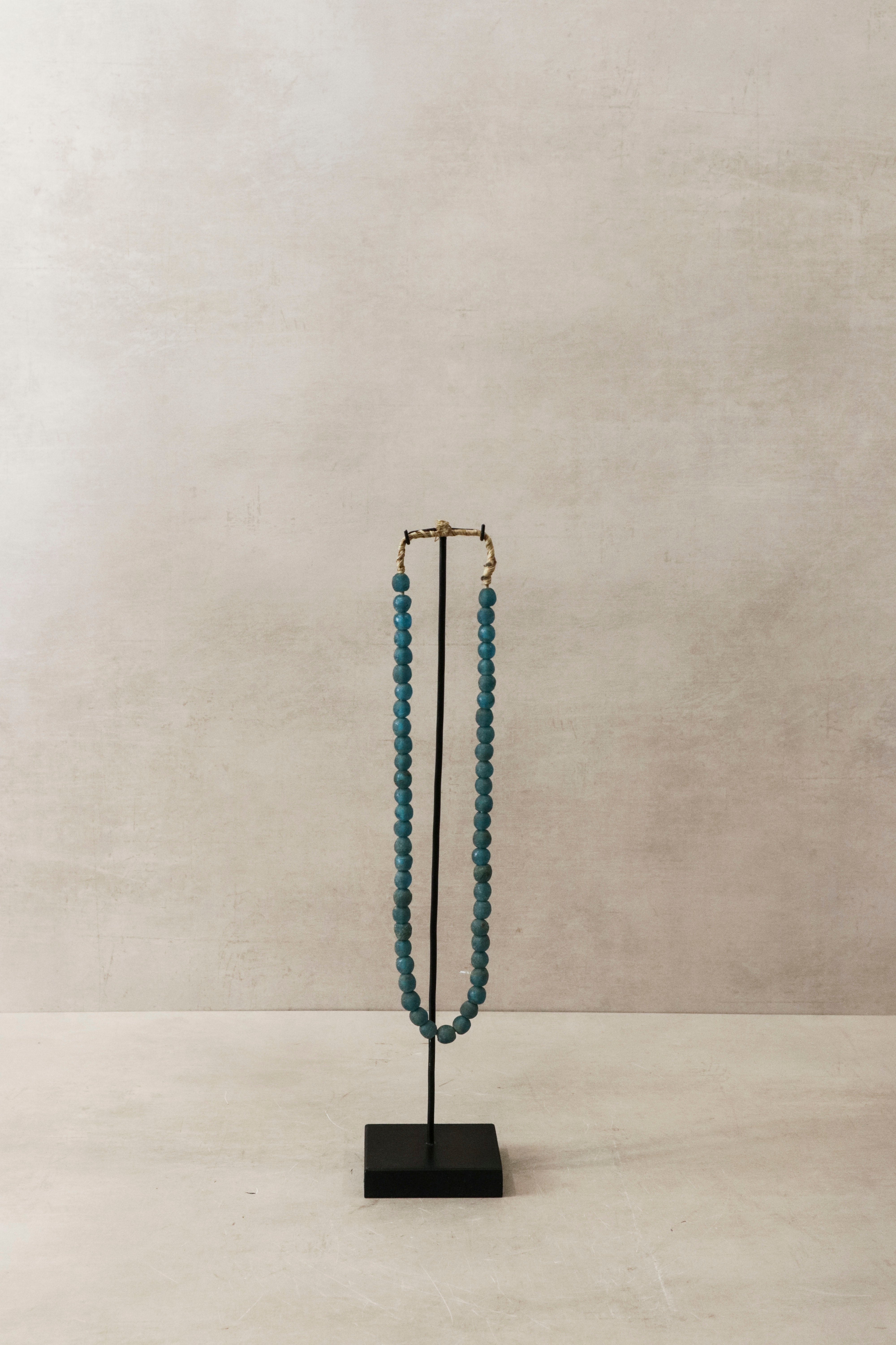 Botanical Boys - Ghana Glass Beads Necklace, Blue - 83.1