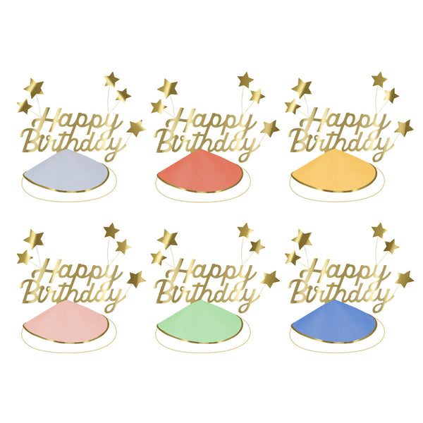 Meri Meri - Happy Birthday & Foil Star Party Hats