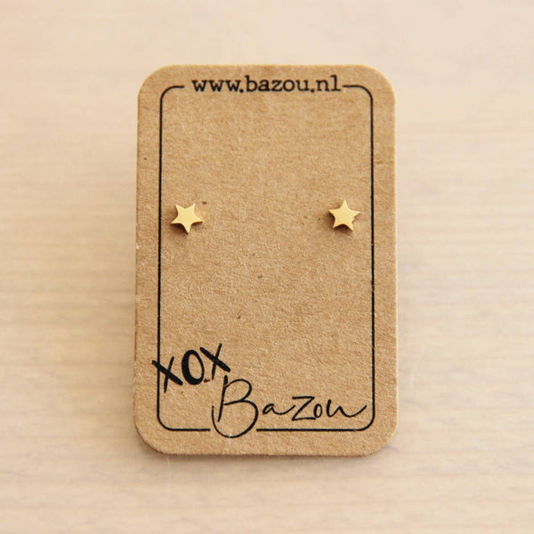 Bazou - Earrings In Stainless Steel Mini Star - Gold Color