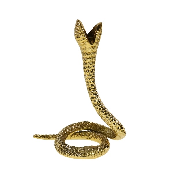 Gold Metal Snake Candle Holder by Werner Voss