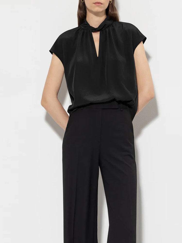 Luisa Cerano - Blouse With Knot Detail Black - Uk 8