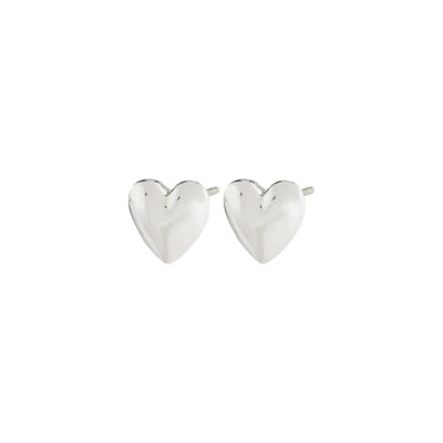 Pilgrim Sophia Recycled Heart Earrings Silver-plated In White