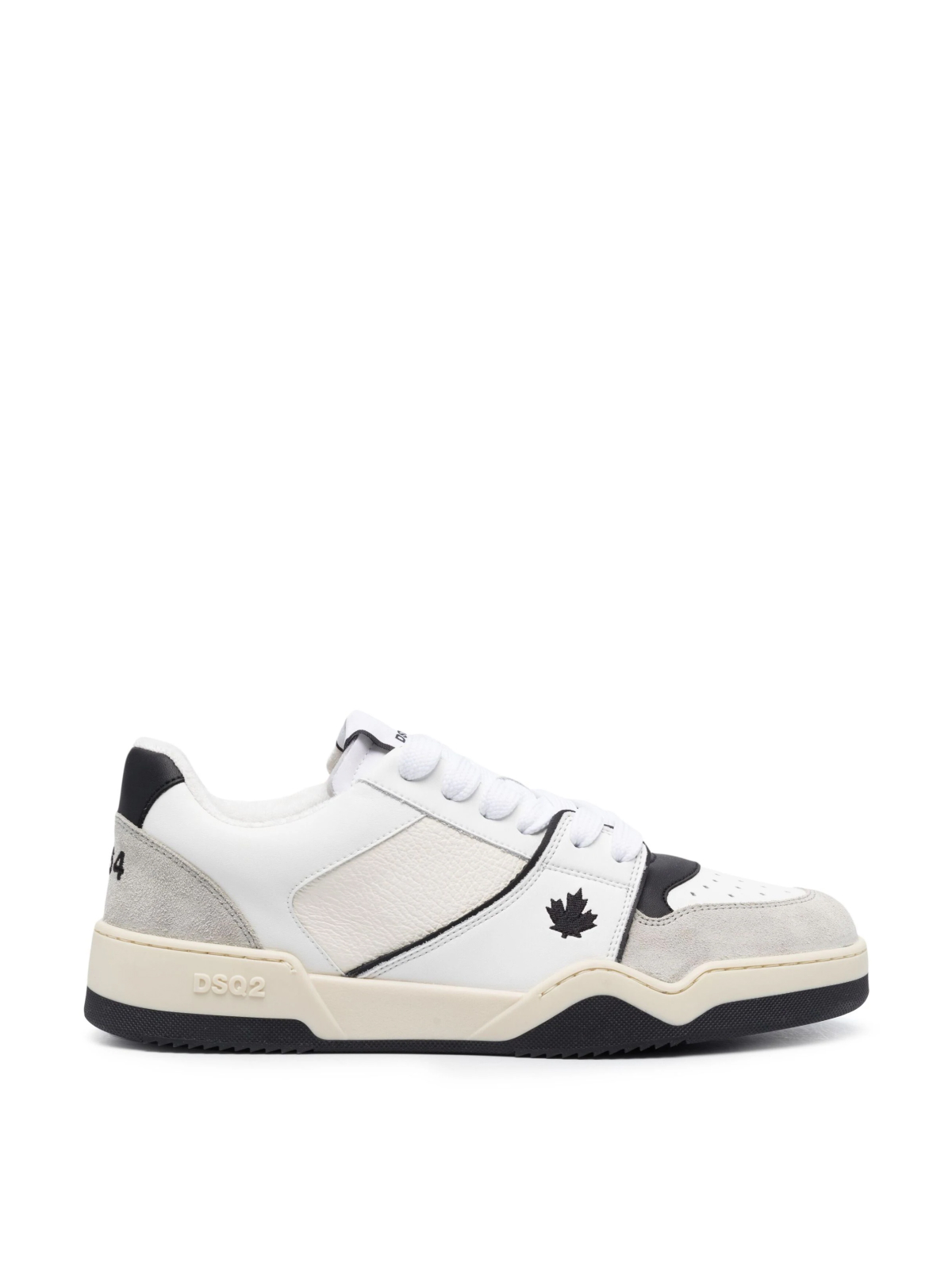 Dsquared2 - White And Balck Spiker Leaf Logo Sneakers - 44