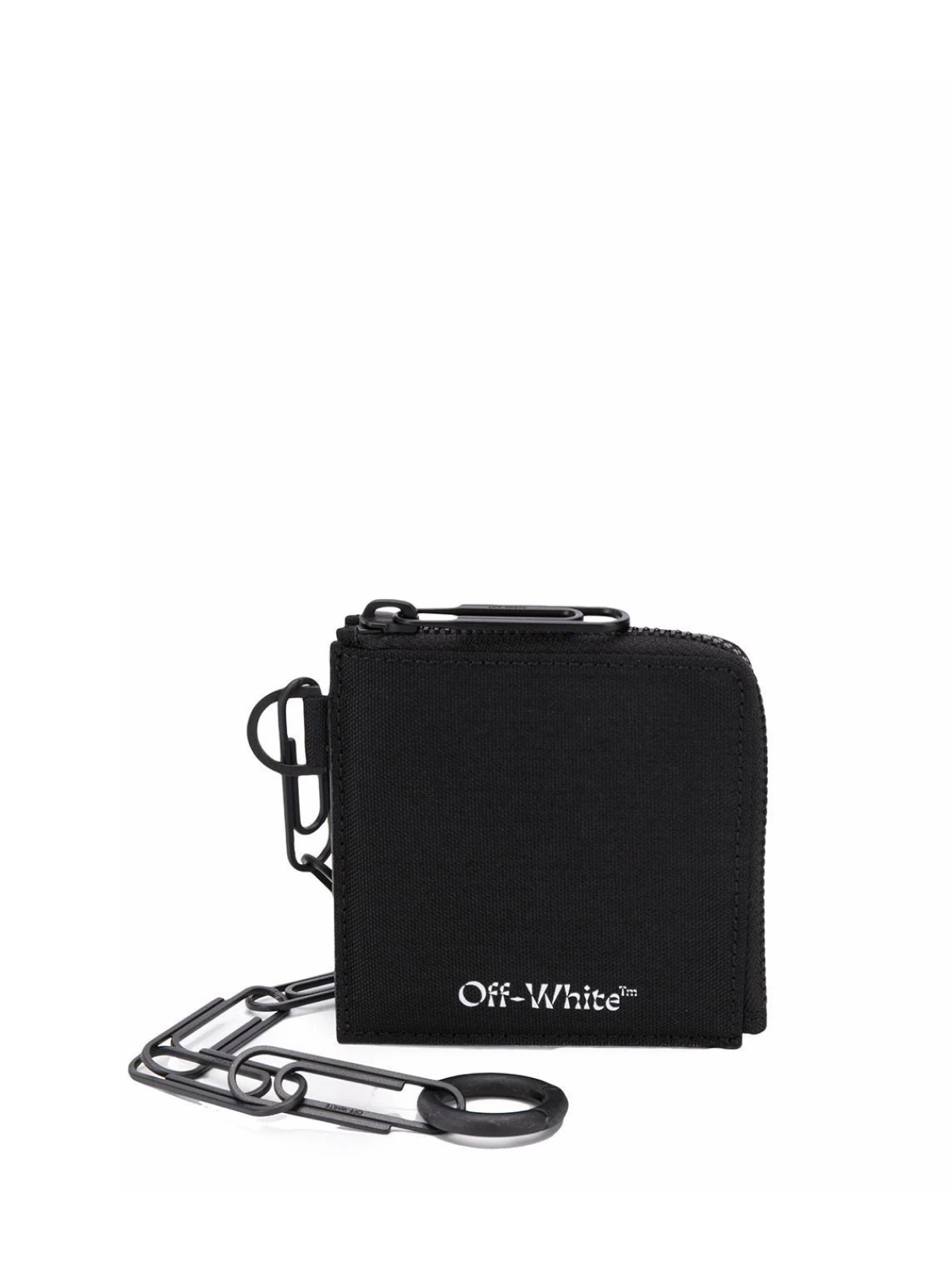 Off White - Black Logo Zip Chain Wallet - One Size