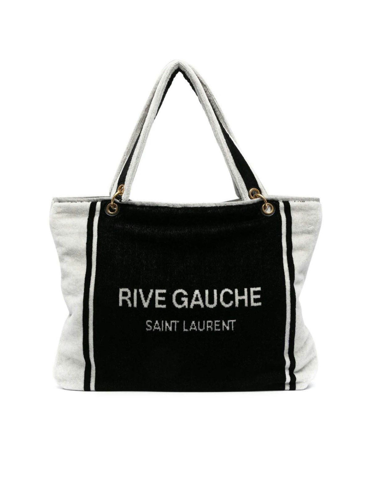 Saint Laurent Rive Gauche Logo Tote Bag In Black