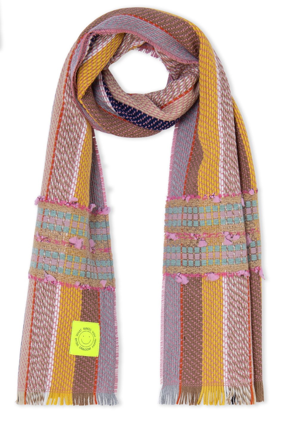 Dr Bloom Striped Bloom Scarf In Purple