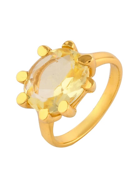 Shyla - Oval Claw Ring In Gold