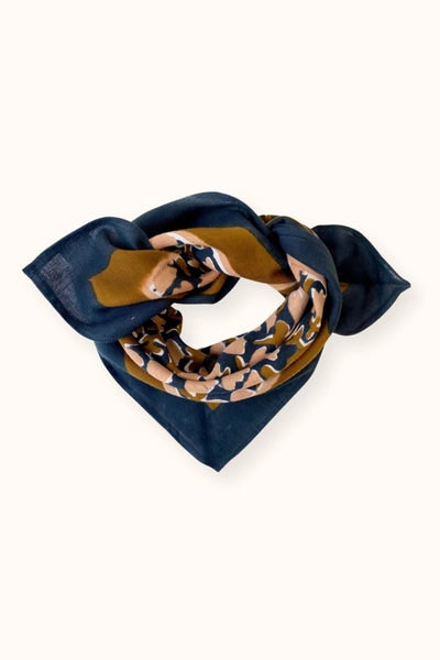 Apaches Small Foulard Manika Tulipe Orage In Blue