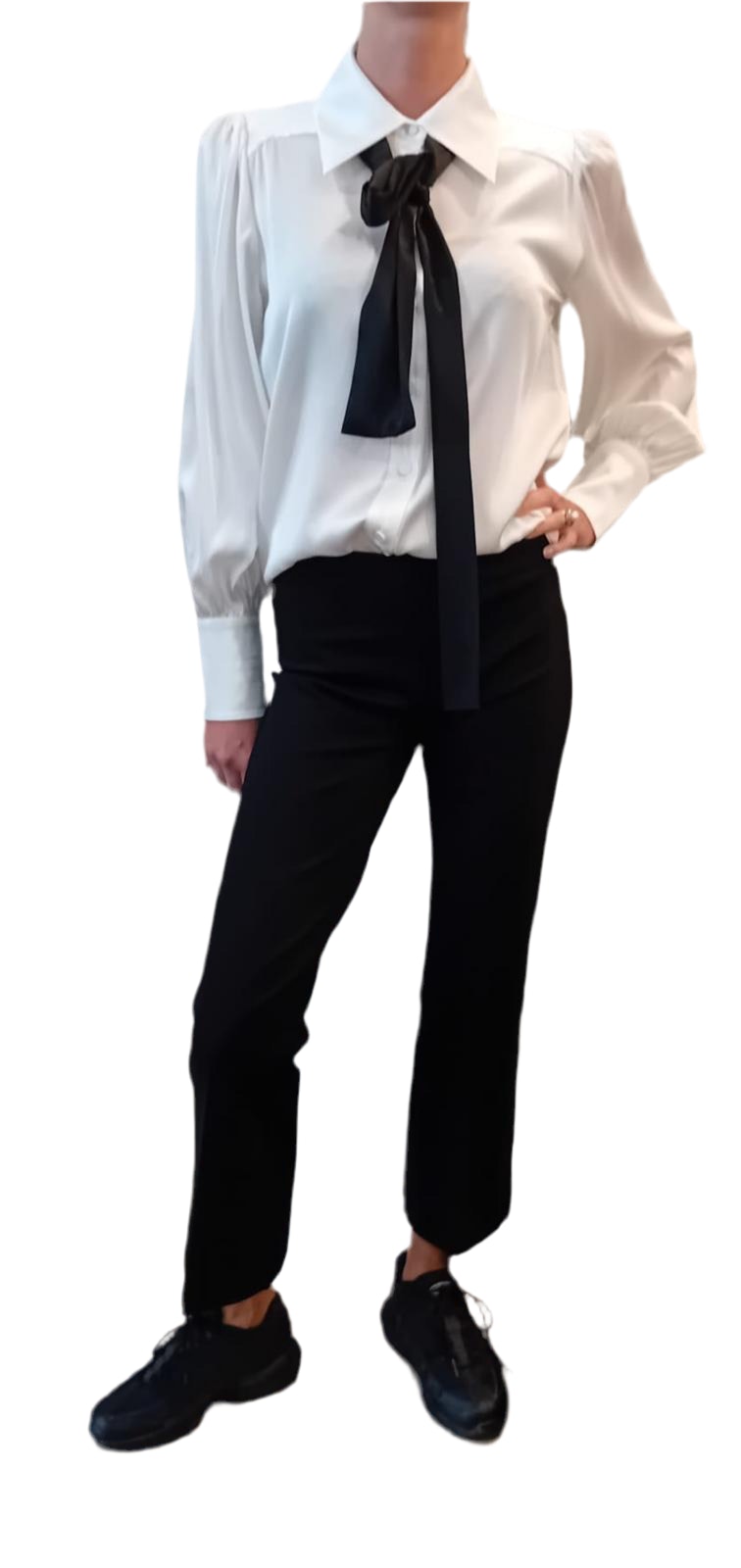 Black Label Trumpet Trousers In White