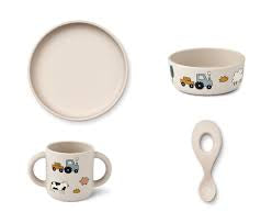 Liewood - Vivi Printed Silicone Tableware Set- Farm/ Sandy