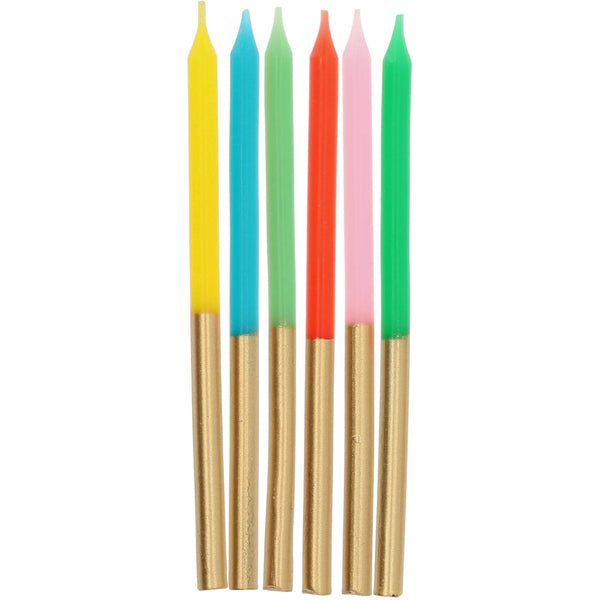 Folat - Candles Retro Metallic 10cm - 24 Pieces