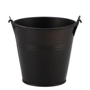 18cm Zinc Basic Black Bucket Pot by Sprouts of Bristol