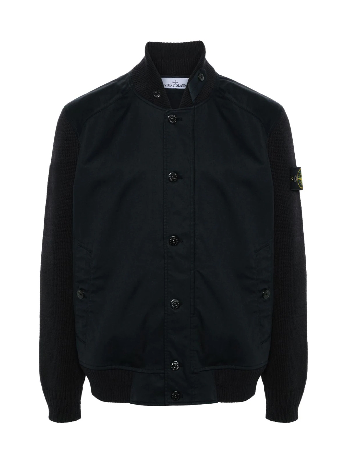 Stone island black bomber jacket online