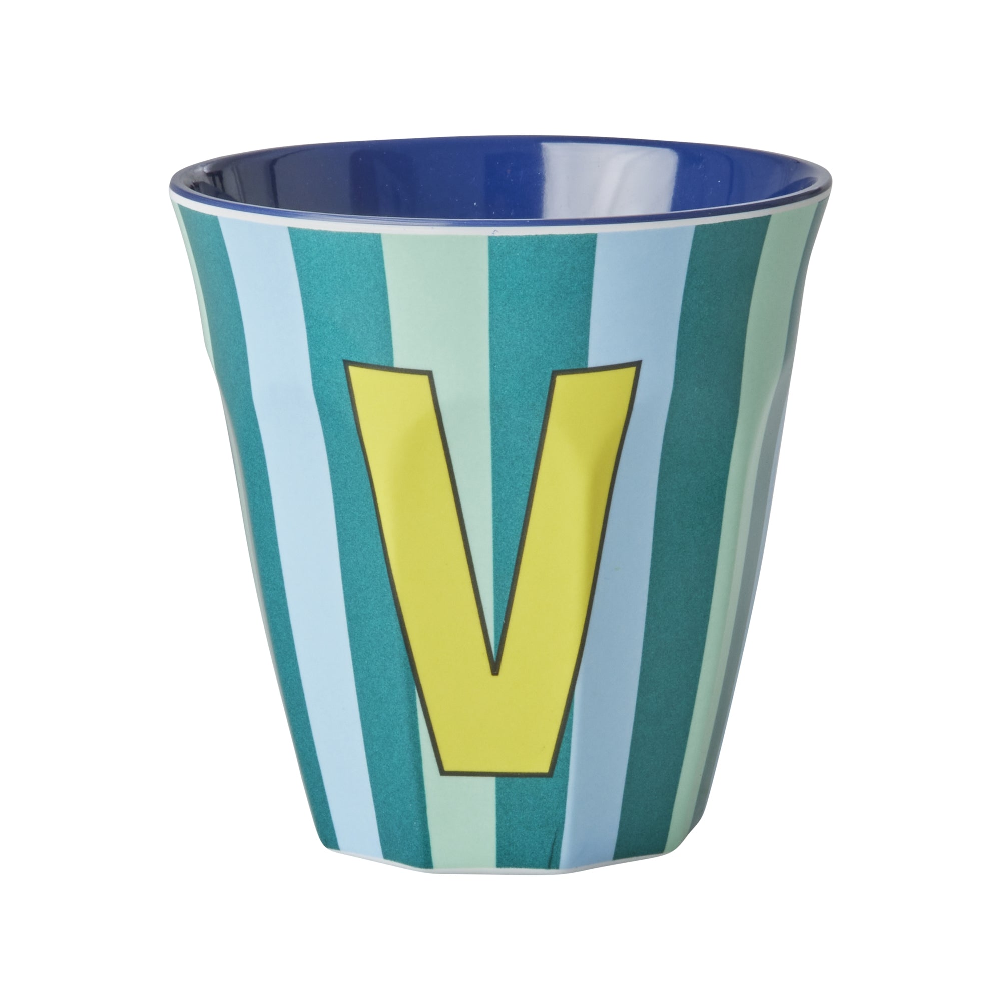 Rice By Rice - Rice Glass In Melamine Bluish Lines - V