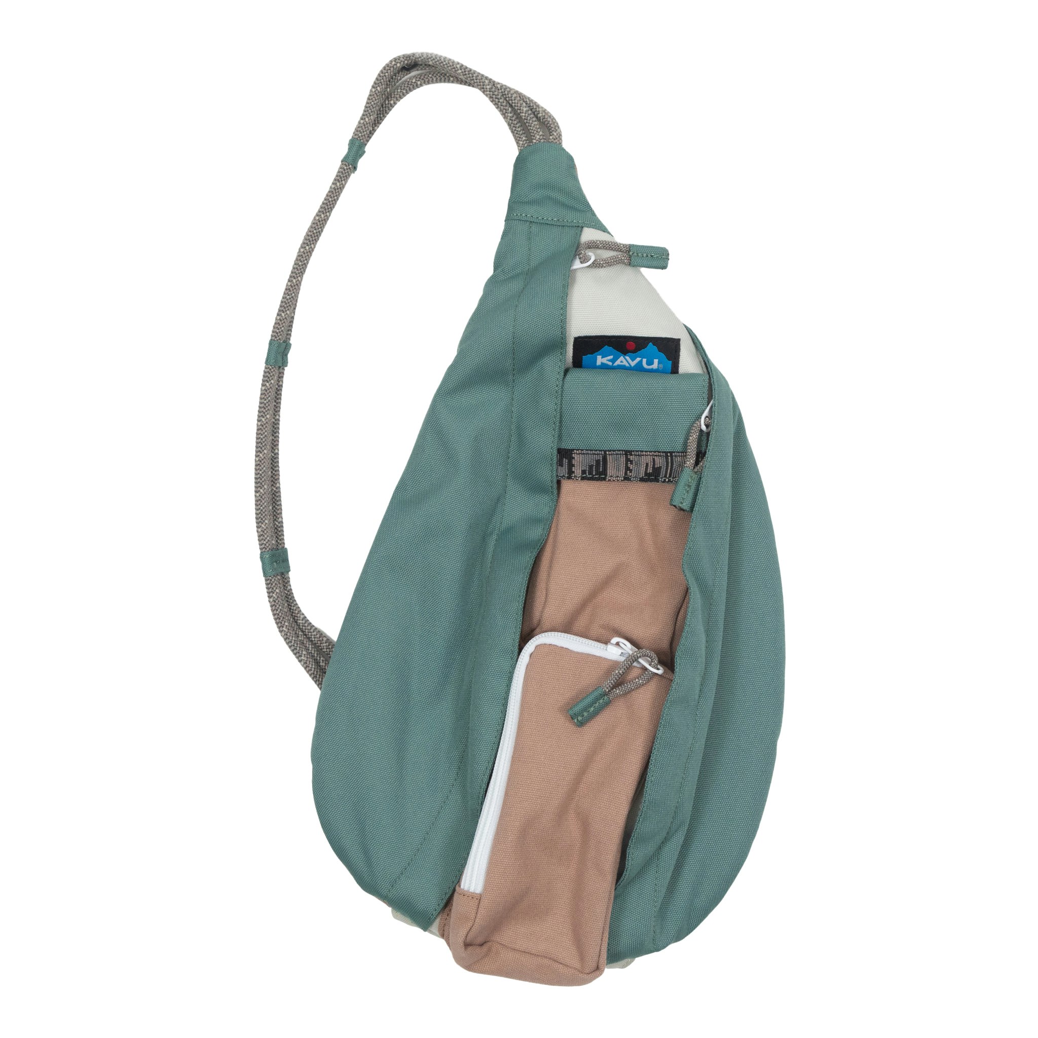 Kavu Mini Remix Rope Bag In Green & Tan