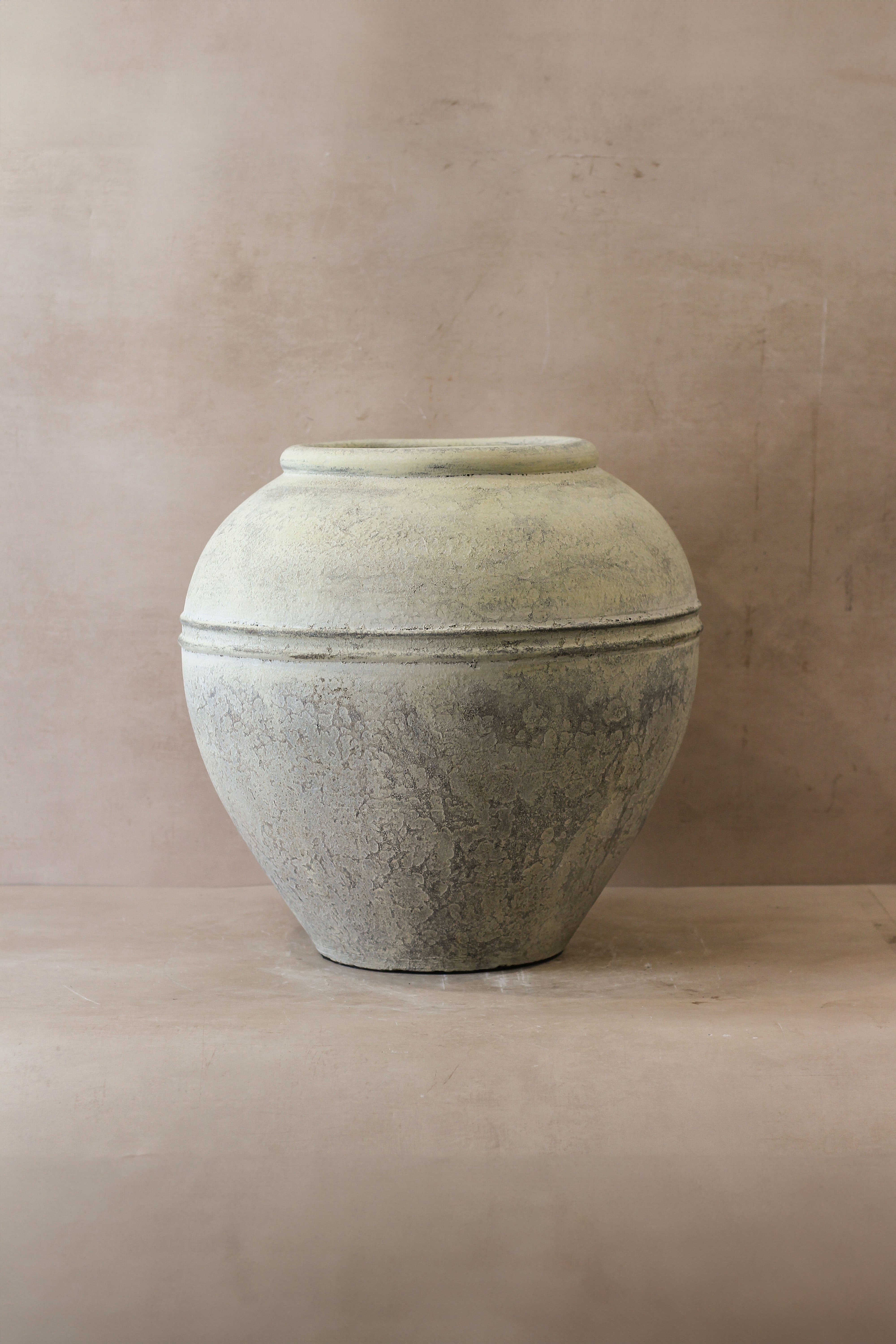 Botanical Boys - Large White Rustic Indonesian Pot No 26