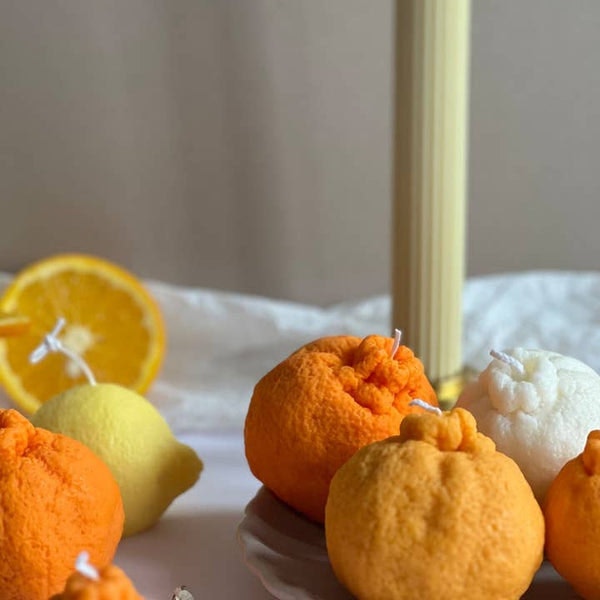 Tangerine Shaped Soy Candle by Maison Bohiti