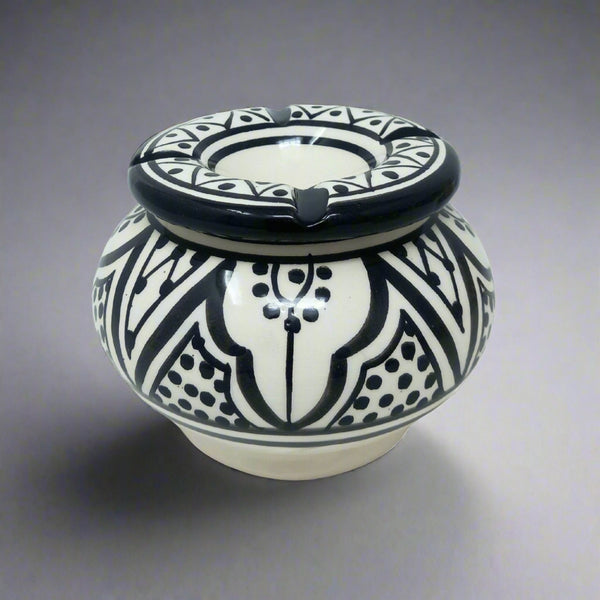 Artisan Stories - Large Black Safa Ceramic Ashtray - Large